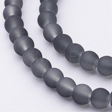 Baking Paint Transparent Glass Bead Strands X-GLAA-S031-6mm-12-1