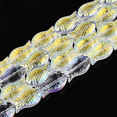 Transparency Electroplate Glass Beads Strands GLAA-T023-40A-01-1