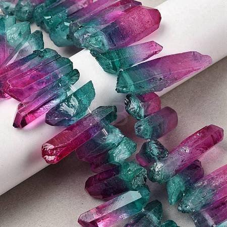 Two Tone Natural Quartz Crystal Beads Strands G-Z131-K01-03-1