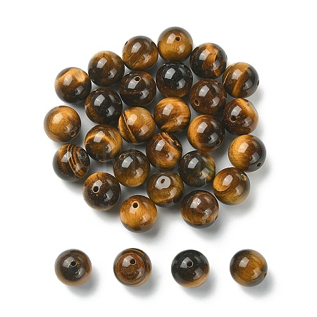 Natural Tiger Eye Round Beads G-YW0001-57-1