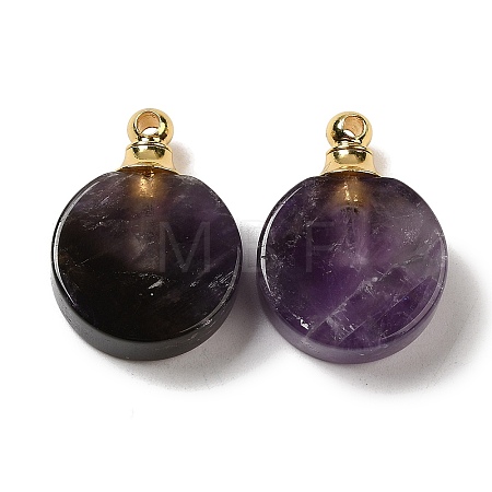 Natural Rose Quartz Perfume Bottle Pendants G-Z039-02G-03-1