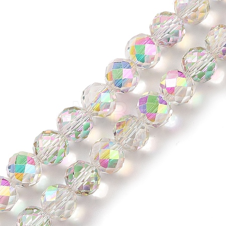 Half Rainbow Plated Electroplate Beads Strands EGLA-H104-08A-HR02-1