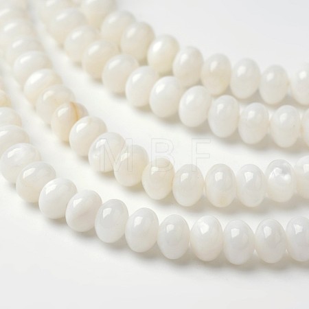 Dyed Natural Freshwater Shell Rondelle Bead Strands BSHE-O016-19D-1