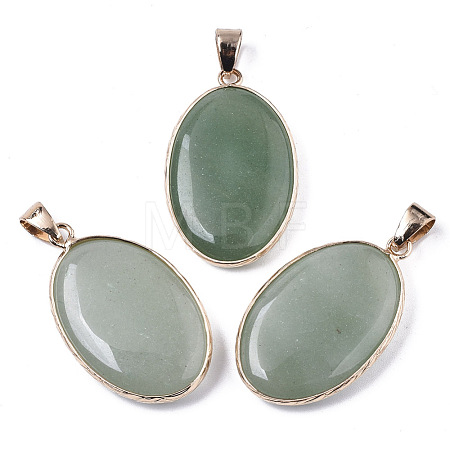 Natural Green Aventurine Pendants G-N326-31B-1