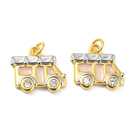 Brass Cubic Zirconia Pendants KK-M258-14GP-1