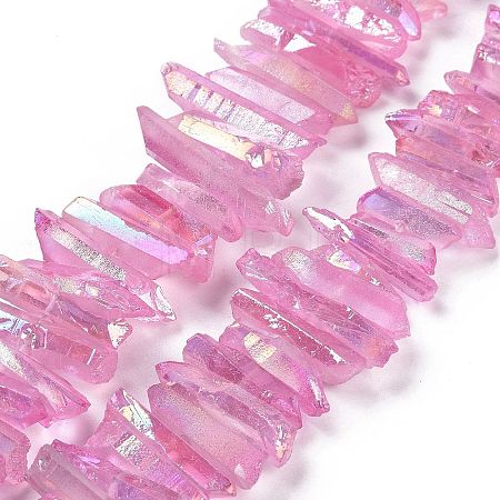 Natural Quartz Crystal Points Beads Strands G-K181-B12-1