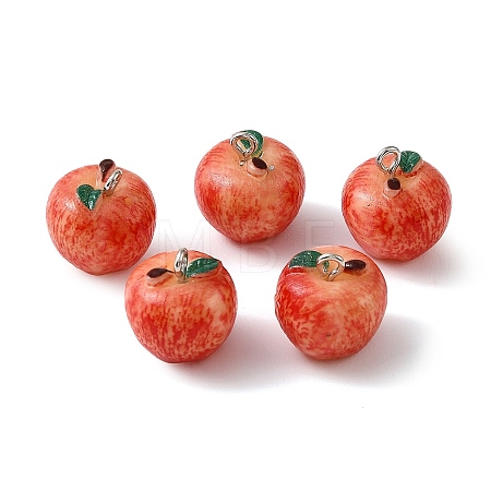 Opaque Resin Imitation Fruit Pendants RESI-F076-01P-1