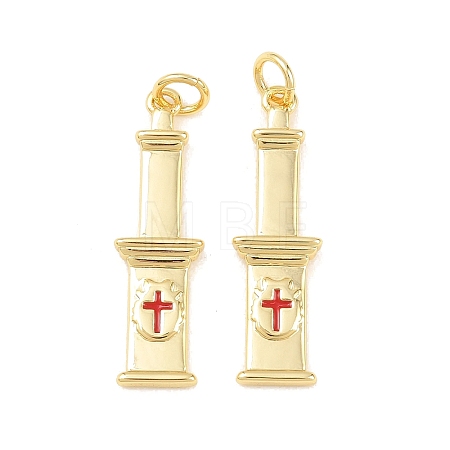 Brass Enamel Pendants KK-B167-07G-1