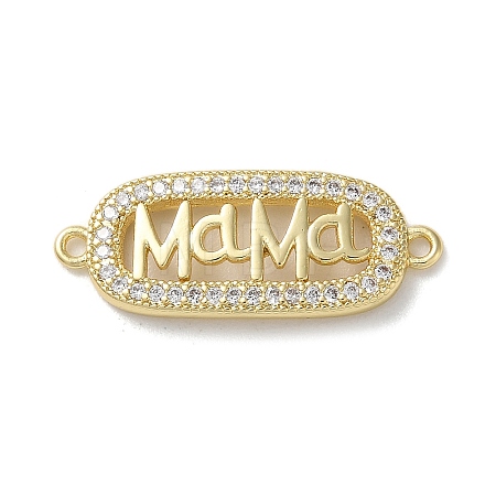 Mother's Day Brass Micro Pave Clear Cubic Zirconia Links KK-M287-03G-1