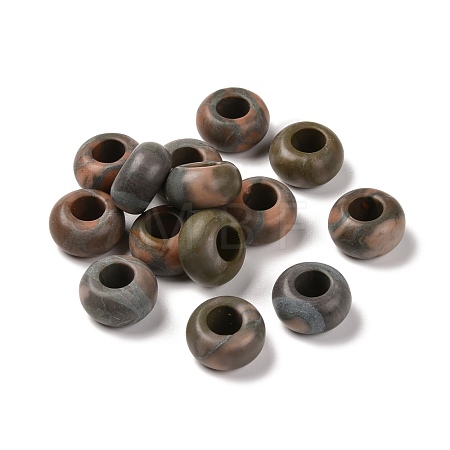 Natural Red Zebra Jasper European Beads G-G740-14x8mm-31-1