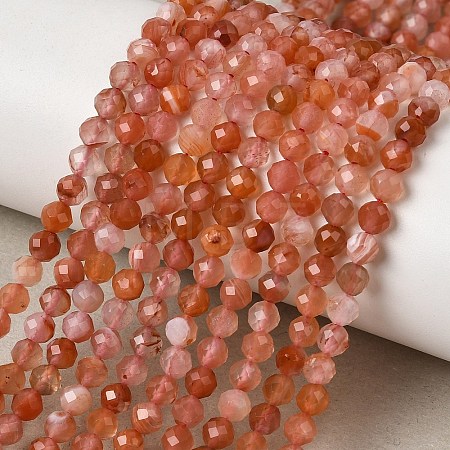 Natural Red Agate Beads Strands G-L653-B01-4mm-1