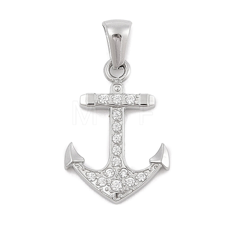 304 Stainless Steel Micro Pave Cubic Zirconia Pendants STAS-D112-03P-07-1