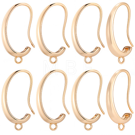 10Pcs Oval Brass Earring Hooks KK-BBC0028-97-1