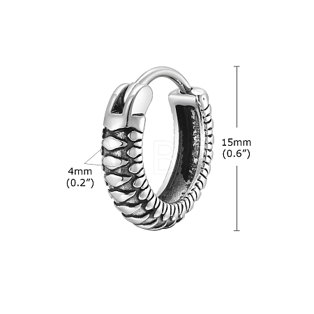 Stainless Steel Hoop Rings for Men PW-WG7F38C-01-1