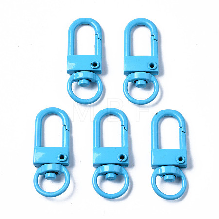 Spray Painted Eco-Friendly Alloy Swivel Snap Hooks Clasps PALLOY-T080-02Q-NR-1