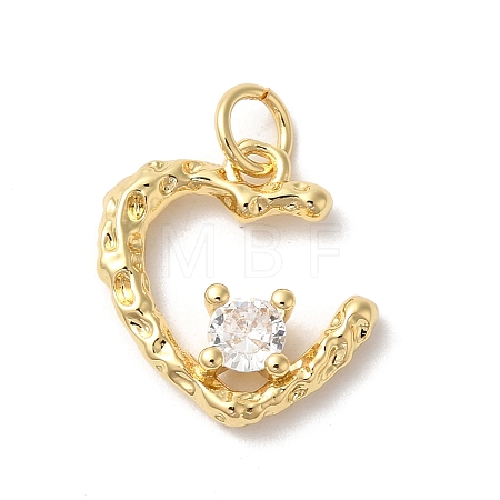 Rack Plating Brass Clear Cubic Zirconia Pendants KK-Z056-15G-1