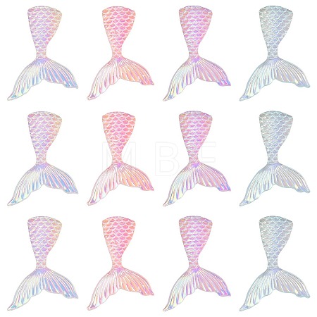 30Pcs 4 Colors Luminous Transparent Resin Cabochons RESI-CJ0003-57-1