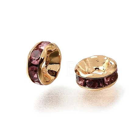 Brass Rhinestone Beads RB-K001-02G-01-1