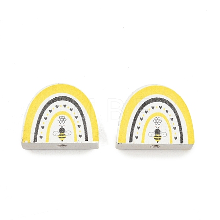Printed Poplar Wood Beads WOOD-Z008-01F-1
