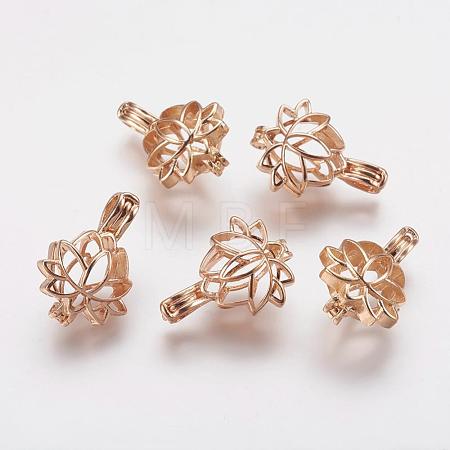 Brass Diffuser Locket Pendants KK-P100-18KCG-RS-1