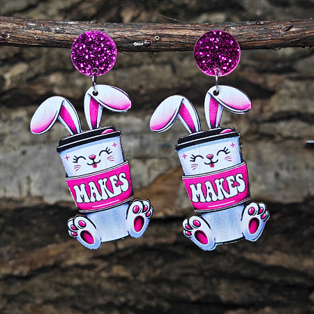 Easter Acrylic Dangle Stud Earrings FS-WGDF39A-03-1