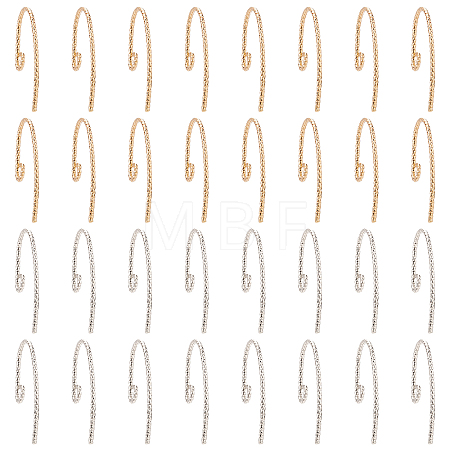 32Pcs 2 Colors Brass Earring Hooks FIND-AR0001-58-1