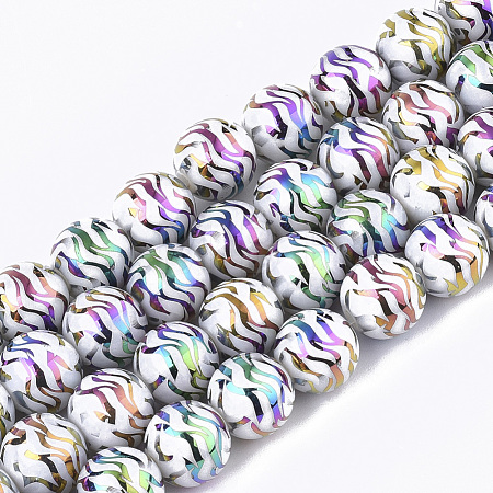 Electroplate Glass Beads Strands EGLA-S177-09B-05-1