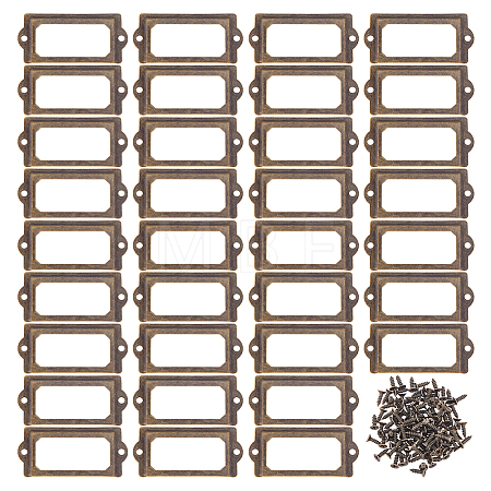 50Pcs Rectangle Iron Label Frame FIND-FH0018-09AB-1
