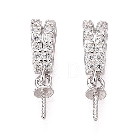 925 Sterling Silver Micro Pave Cubic Zirconia Pendant Bails STER-N016-92P-1