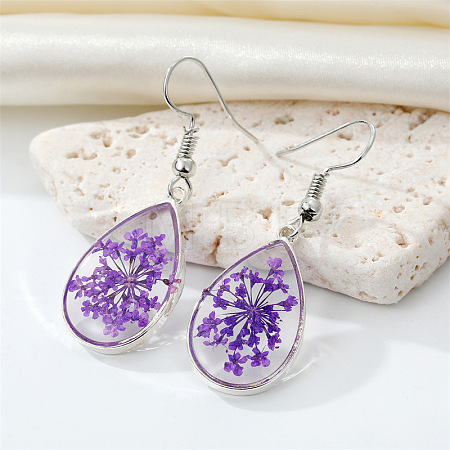 Bohemian Resin Dried Flower Earrings Colorful Creative Eternal Floral Drop for Women ST6910548-1