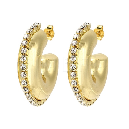 Rack Plating Brass Donut Stud Earrings EJEW-D073-06G-1