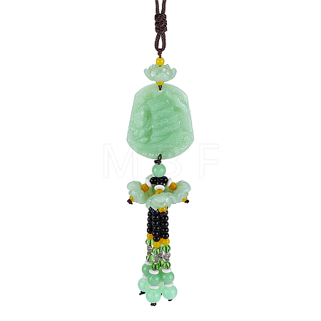 Glass Pendant Decorations HJEW-WH0063-083B-1