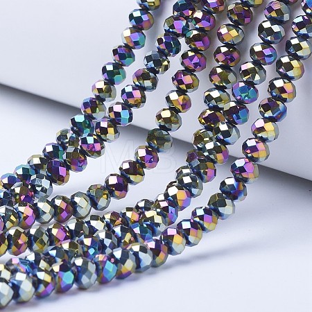 Electroplate Transparent Glass Beads Strands EGLA-A034-T2mm-UA07-1