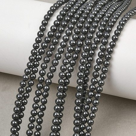Natural Black Stone Beads Strands GG-CBA0389-A07-3mm-1