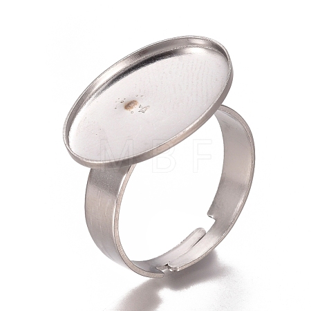 Tarnish Resistant Adjustable 201 Stainless Steel Finger Rings Components STAS-I137-10P-1