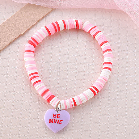 Valentine's Day Zinc Alloy Enamel Charm Bracelets FS-WG4D636-11-1