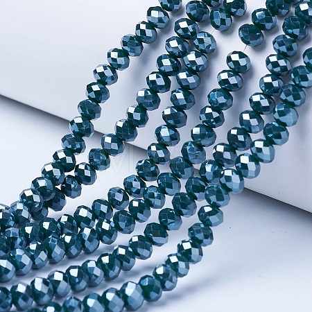 Electroplate Glass Beads Strands EGLA-A034-P1mm-A14-1