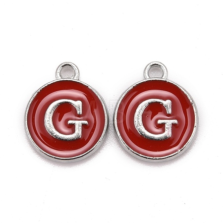 Platinum Plated Alloy Enamel Charms ENAM-S118-03G-P-1