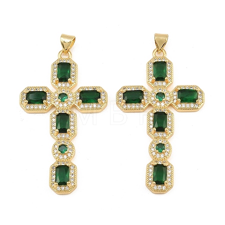 Brass Micro Pave Cubic Zirconia Pendants CU-CBADC6C-13G-05-1