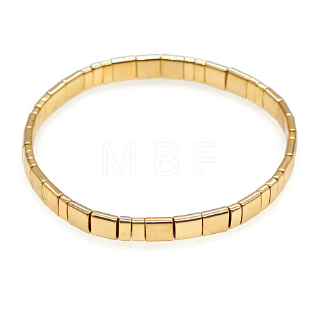Summer Beach Gold Glass Beaded Stretch Tile Bracelets LR1925-2-1