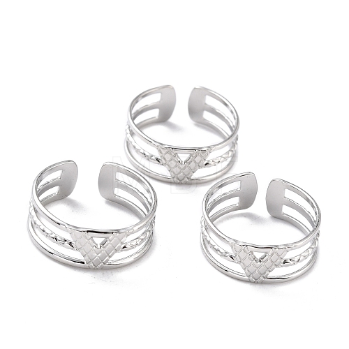 Tarnish Resistant Unisex 304 Stainless Steel Wide Band Finger Rings RJEW-L102-01P-1