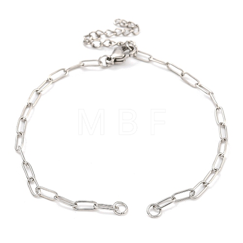 304 Stainless Steel Paperclip Chains Bracelet Making AJEW-P119-03P-1