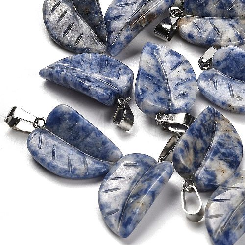 Natural Blue Spot Jasper Pendants G-B127-01P-01-1