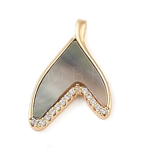 Brass Micro Pave Clear Cubic Zirconia Pendants KK-Q816-05G-02-1