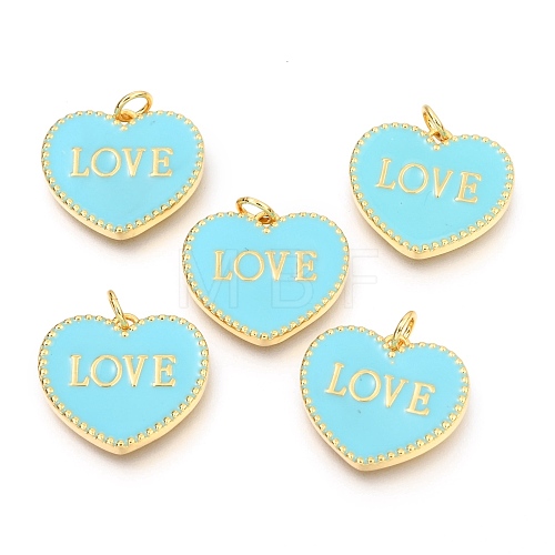 Brass Enamel Pendants KK-B027-03G-E-1