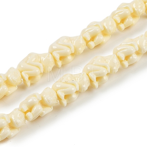 Synthetic Coral Carved Beads Strands CORA-C003-04-1