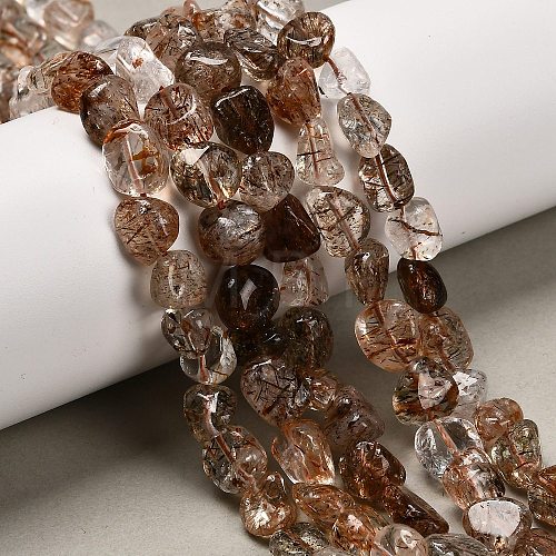 Natural Rutilated Quartz Beads Strands G-P568-C10-01-1