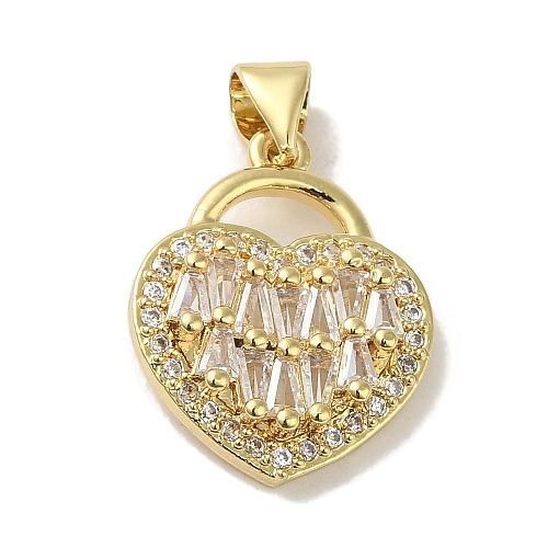 Rack Plating Brass Micro Pave Cubic Zirconia Pendants KK-P272-10G-1