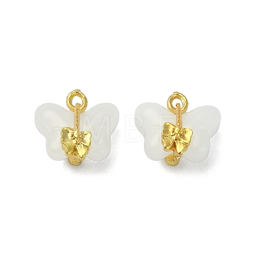 Light Gold Tone Alloy with Glass Charms PALLOY-Q457-01G-01-1