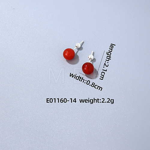 Handmade Fashion Natural Carnelian Stainless Steel Bead Earrings Accessories for Autumn/Winter VH6205-11-1